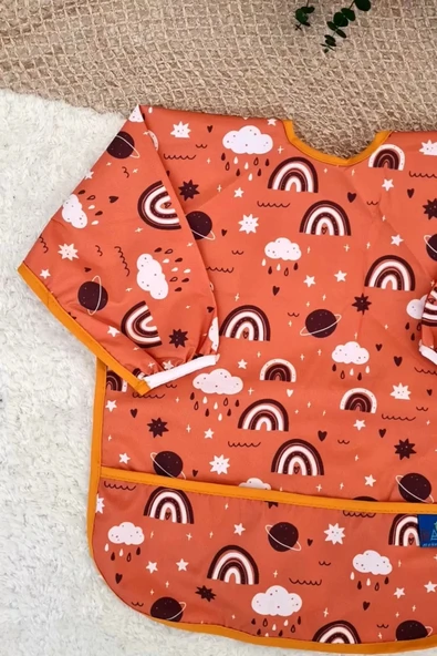 Eterelle Rainbow Desenli Sıvı Geçirmez Unisex Aktivite Ve Mama Önlüğü 6-24 Ay - 2