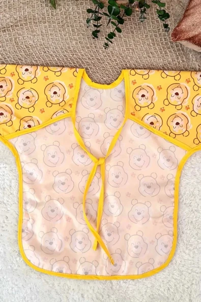 Eterelle Bear Desenli Sıvı Geçirmez Unisex Aktivite Ve Mama Önlüğü 6-24 Ay - 5
