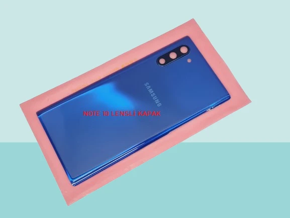 Samsung Galaxy NOTE 10 Uyumlu Arka Kapak Batarya Kapağı - MAVİ - FULL LENSLİ