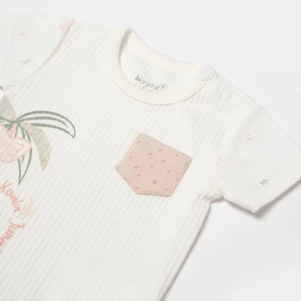 Eterella Koala Jungle Kısa Kol Bebek Body  Pembe - Resim 3