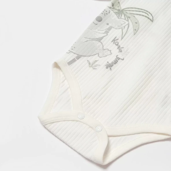 Eterella Koala Jungle Uzun Kol Bebek Body  Gri - Resim 4