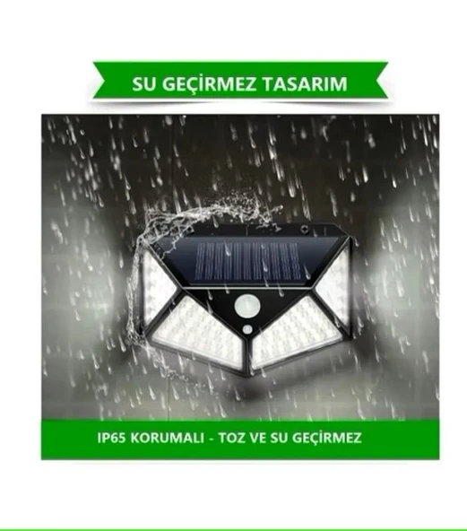 Brokoli Home Güneş Enerjili Hareket Sensörlü Ip65 Suya Dayanıklı 100 Led Lamba Solar Bahçe Aydınlatması - 4