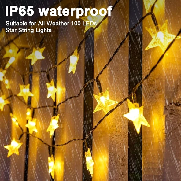 Brokoli Home Güneş Enerjili Solar Yıldızlı 8 Fonksiyonlu 7 Metre 30 Yıldız Günışığı Led Su Geçirmez - Resim 4