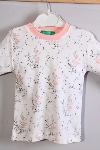 Eterelle Çiçek Desenli Kız Bebek Eşofman Takımı %100 Pamuk - 3