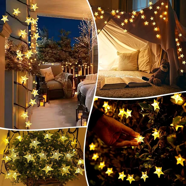 Brokoli Home Güneş Enerjili Solar Yıldızlı 8 Fonksiyonlu 7 Metre 30 Yıldız Günışığı Led Su Geçirmez - Resim 5