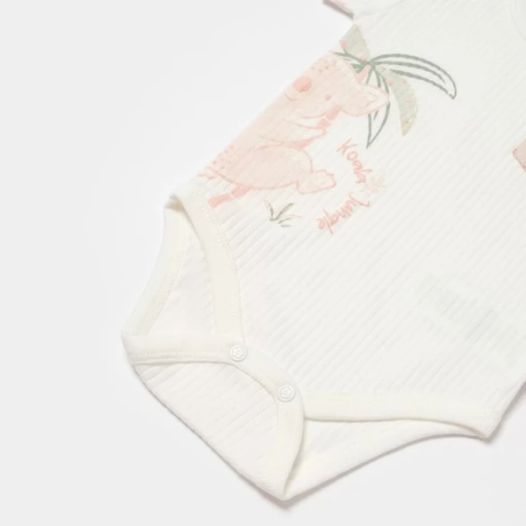 Eterella Koala Jungle Kısa Kol Bebek Body  Pembe - Resim 4