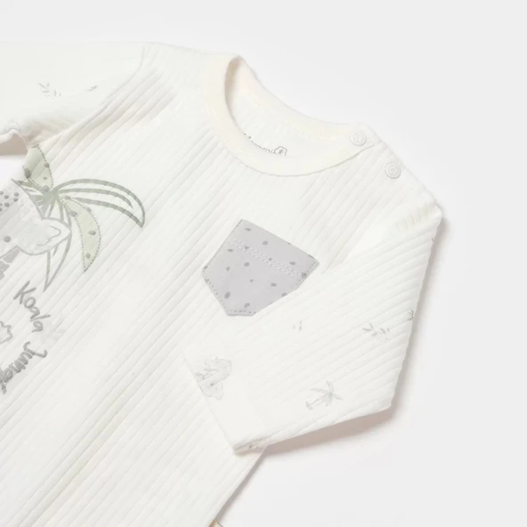 Eterella Koala Jungle Uzun Kol Bebek Body  Gri - Resim 3