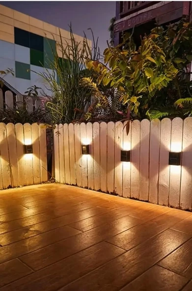 Brokoli Home Solar Çift Taraflı Duvar Lambası Güneş Enerjili Aydınlatma Dekorasyon Aplik Işık - 3