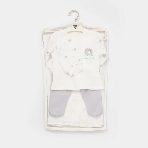 Eterelle Lamb Friends Battaniyeli Tüllü 4'lü Set  Gri - Resim 6