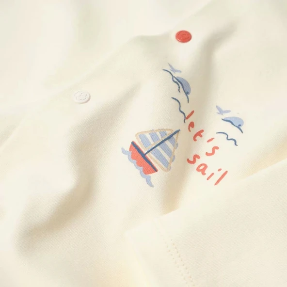 Eterelle Sun Lets Sail Bebek Tulum  Ekru Mavi - Resim 4