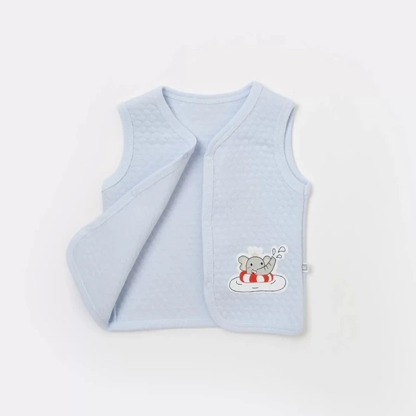 Eterelle Swimming Elephant Kapitone Yelek  Mavi - 2