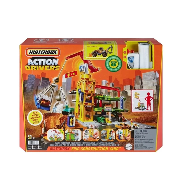 Hpd63 Matchbox Aksiyon Sürücüleri Muhteşem İnşaat Alanı Oyun Seti