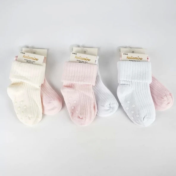 Eterelle Ginny 2'li Abs'li Kız Bebek Soket Çorap  Asorti ürün görseli 1