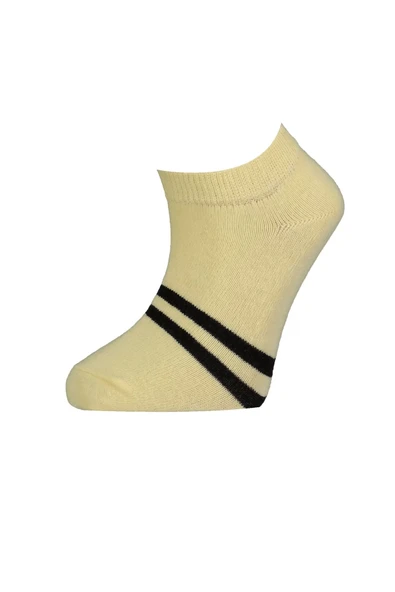 Eterelle Çizgili 2'li Yaş Patik Çorap  Sarı - Resim 2
