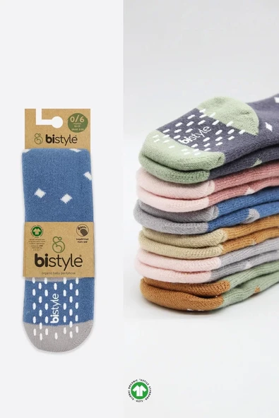 Eterelle Tekli Puan Kaymaz Havlu Külotlu Çorap  İndigo - Resim 6