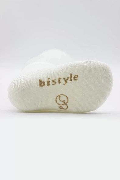 Eterelle Puanlı Kaymaz Penye Soket Çorap 3'lü  Bej - Resim 5