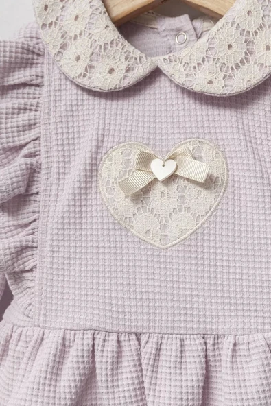 Eterelle Baby Lace Heart Bebek Zıbın Takım  Lila - 2