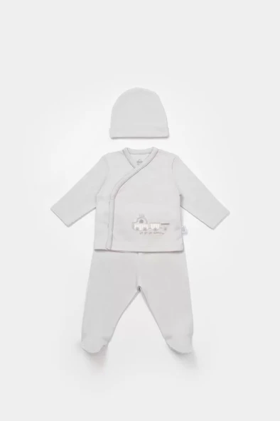 Eterelle Bimini Canvas Trains Boy 3'lü Set  Grey ürün görseli