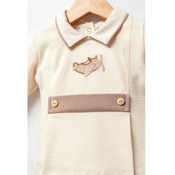 Eterelle Baby Airplane Zıbın Takım  Kahverengi - 2