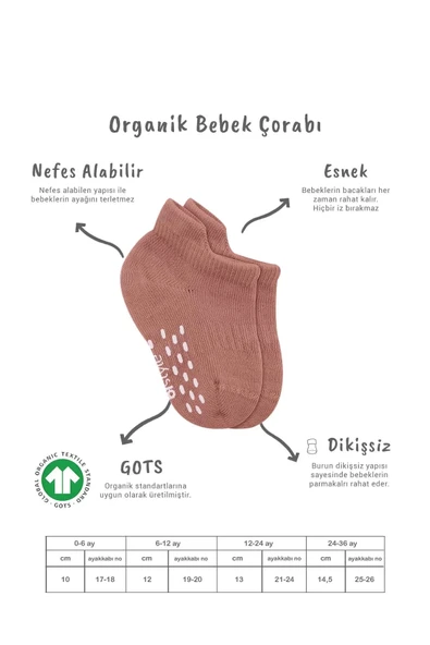 Eterelle 2'li Sneakers Kaymaz Colours Penye Çorap Bs20104 Ekru Pudra - Resim 6