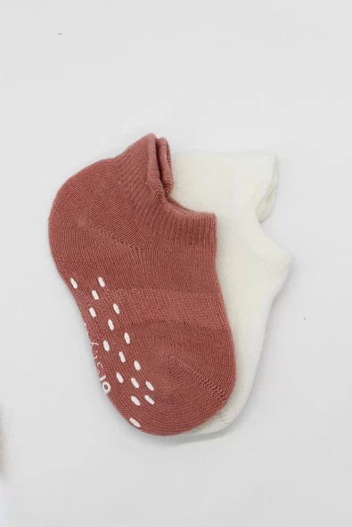 Eterelle 2'li Sneakers Kaymaz Colours Penye Çorap Bs20104 Ekru Pudra - Resim 4