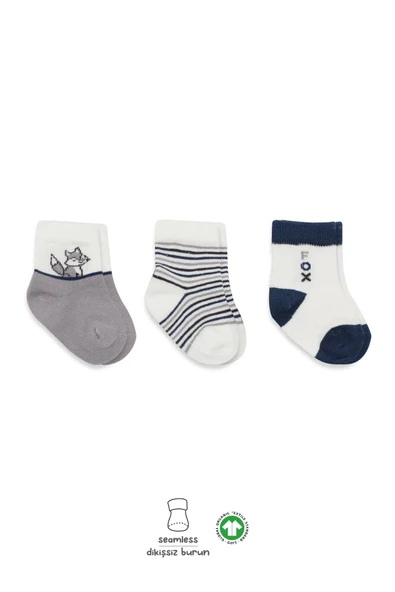 Eterelle 3'lü Penye Soket Çorap Bs10109 Gri ürün görseli