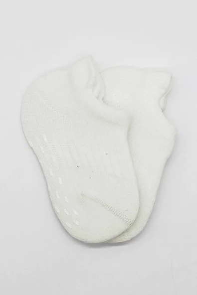 Eterelle 2'li Sneakers Kaymaz Basic Penye Çorap Bs20103 Ekru Ekru - Resim 4