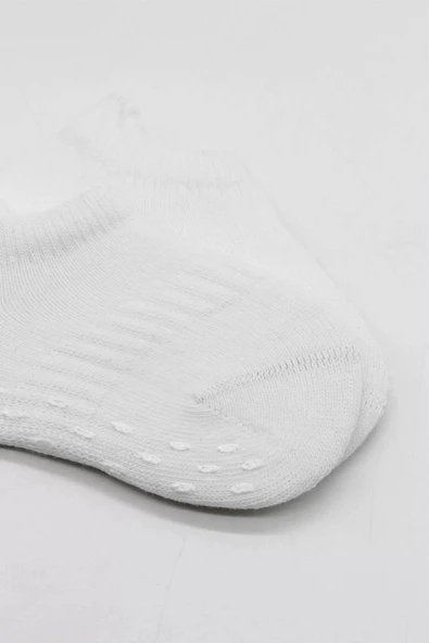 Eterelle 2'li Sneakers Kaymaz Basic Penye Çorap Bs20103 Beyaz Beyaz - Resim 4
