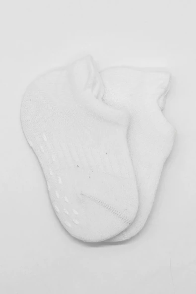 Eterelle 2'li Sneakers Kaymaz Basic Penye Çorap Bs20103 Beyaz Beyaz - Resim 3
