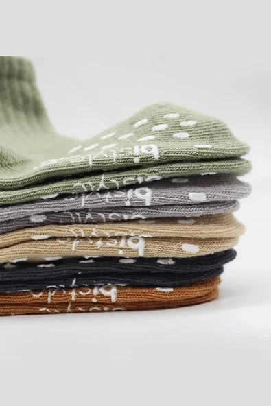 Eterelle 5'li Penye Kaymaz Düz Soket Çorap 10121 Yeşil - Resim 4