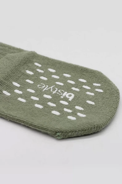 Eterelle 5'li Penye Kaymaz Düz Soket Çorap 10121 Yeşil - Resim 5