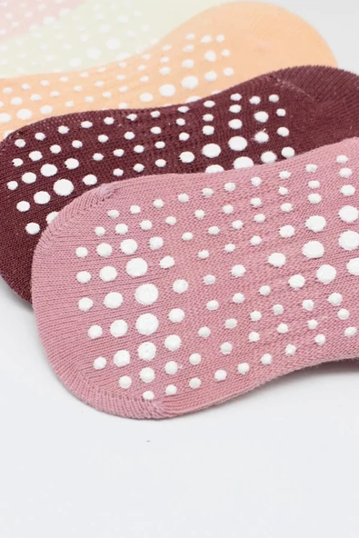 Eterelle 6'lı Sneakers Kaymaz Penye Çorap Bs20102 Gül Kurusu - Resim 4