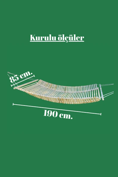 Doğal Ahşap Hamak Katlanabilir, Ergonomik Tasarım, Konforlu ve Dayanıklı, 110 Kg Taşıma Kapasiteli - Resim 8