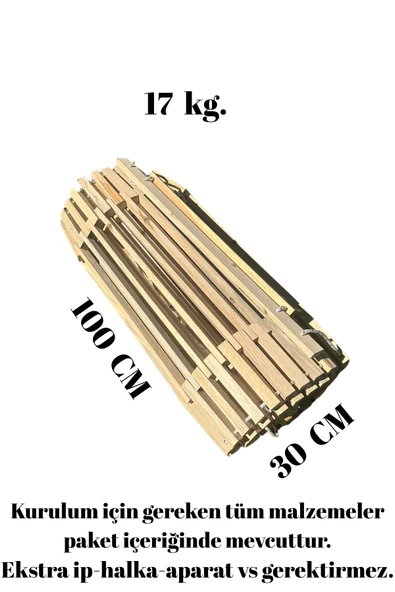 Doğal Ahşap Hamak Katlanabilir, Ergonomik Tasarım, Konforlu ve Dayanıklı, 110 Kg Taşıma Kapasiteli - Resim 7