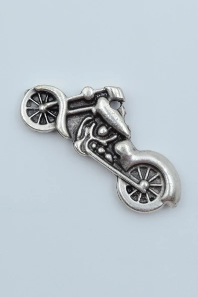 Chopper Motor Gümüş Kaplama Kolye Ucu