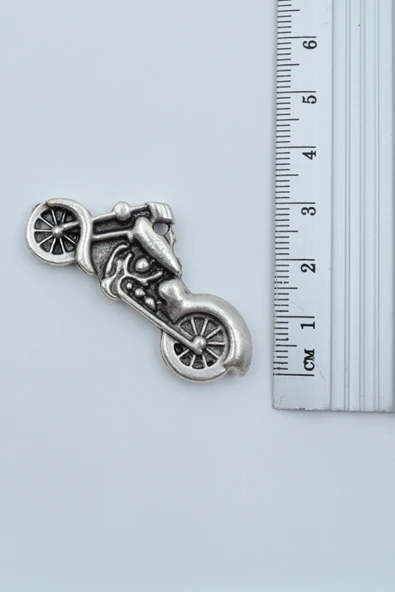 Chopper Motor Gümüş Kaplama Kolye Ucu - 2