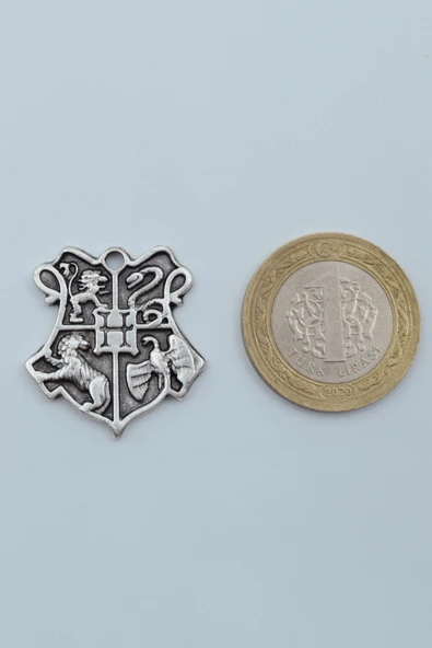 Harry Potter Hogwarts Sembol Gümüş Kaplama Düz Zincir Kolye - Resim 4