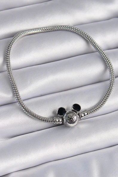 HEYF 316L Çelik Zincir Charm Model Kadın Bileklik ürün görseli