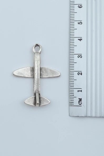 Minimal Uçak Gümüş Kaplama Örme Zincir Kolye - Resim 3