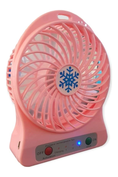 Kablosuz Şarjlı Masa Üstü Mini Renkli Vantilatör - 5
