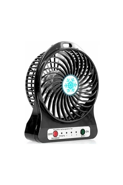 Kablosuz Şarjlı Masa Üstü Mini Renkli Vantilatör - 4