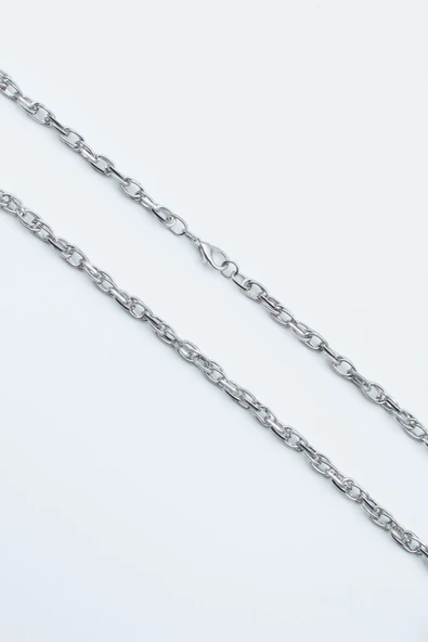 Karışık Geçme Zincir Kolye - Silver Renk