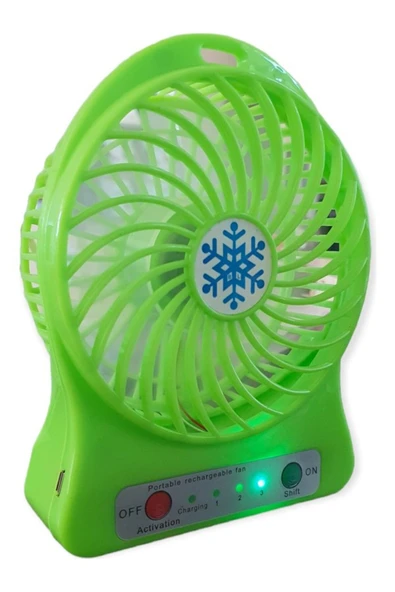 Kablosuz Şarjlı Masa Üstü Mini Renkli Vantilatör