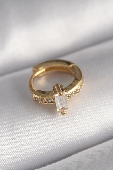 HEYF 316L Çelik Gold Renk Zirkon Taşlı Tragus Piercing