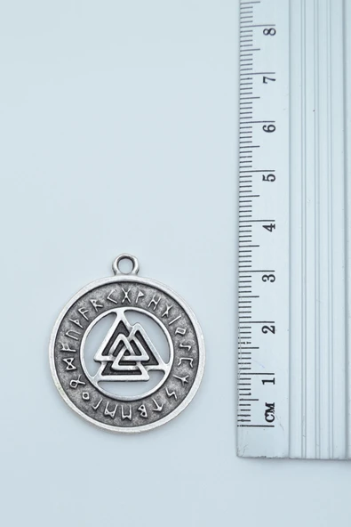 3'lü Viking Pusula, Viking Tılsım Gümüş Kaplama Kolye Seti - Resim 4