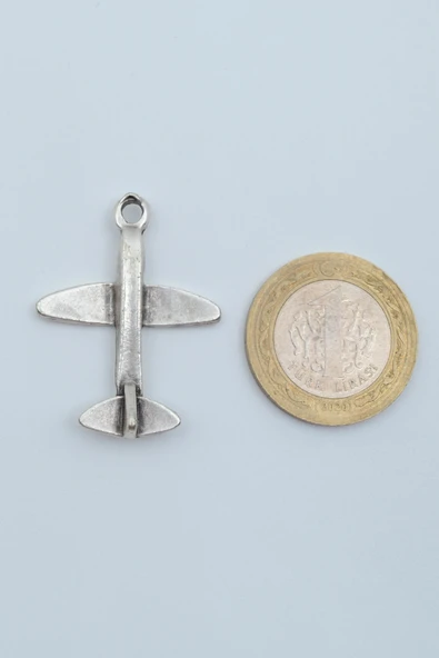 Minimal Uçak Gümüş Kaplama Örme Zincir Kolye - Resim 4