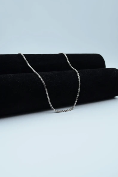 Örme Zincir Kolye - Silver Renk - 2