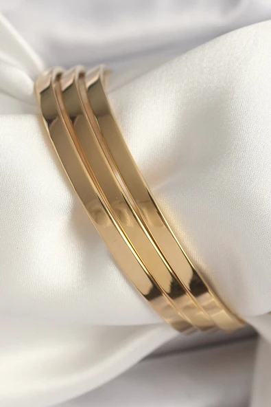 HEYF 316L Çelik Gold Renk Ajda Model 60 mm Kadın Bilezik