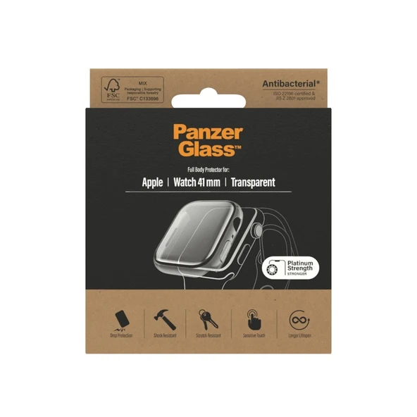 PanzerGlass FullBody Apple Watch 7 41mm Clear D3O Şeffaf Ekran Koruyucu - 4