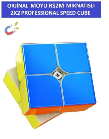 Mıknatıslı Manyetik Zeka Küpü - Moyu RS2M Profesyonel Speed Cube - 2X2 Zeka Sabır Küpü - - 2